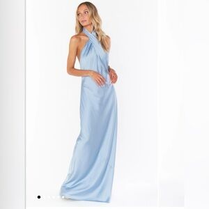 Show me your MuMu Jasmine Halter Maxi dress- Steel blue size S